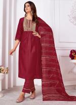 Silk Maroon Festival Wear Sequence Work Readymade Salwar Suit